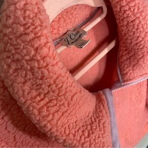 J.Crew Vintage Cozy Pink Coral Fleece Women's 1/2 Zip Jacket